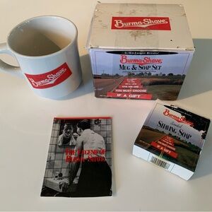 Burma Shave Kit shaving mug & soap includes pamphlet New in box NOS vintage